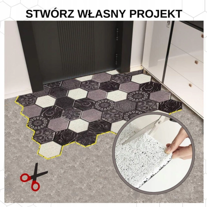 Chodniczek do przedpokoju NA METRY dywan do wiatrołapu antypoślizgowy szary