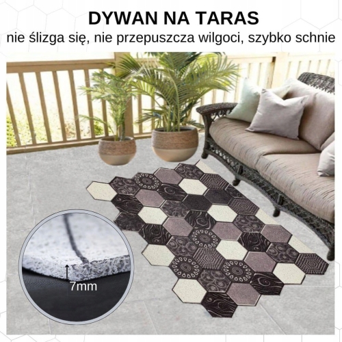 Dywan tarasowy zewnętrzny na balkon mata wodoodporna na taras 120X280