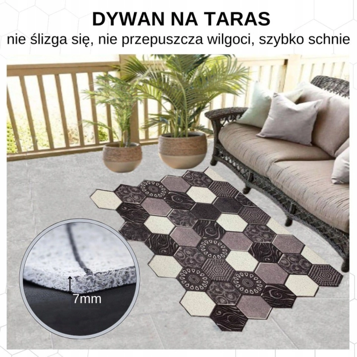 Dywan tarasowy zewnętrzny na balkon mata wodoodporna na taras 120X280