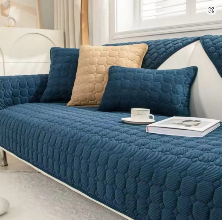 Pokrowiec na Kanapę Narożną Elegancka Narzuta 70x70 granatowy