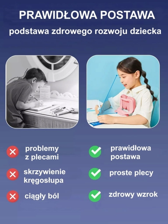 Korektor Postawy dla Dzieci Prostownik Pleców Kręgosłupa Niebieski