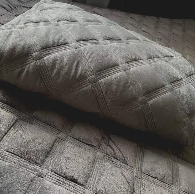 Duży Koc Narzuta Welurowa Pled na Łóżko Miękki 220x240 Ciemny Szary